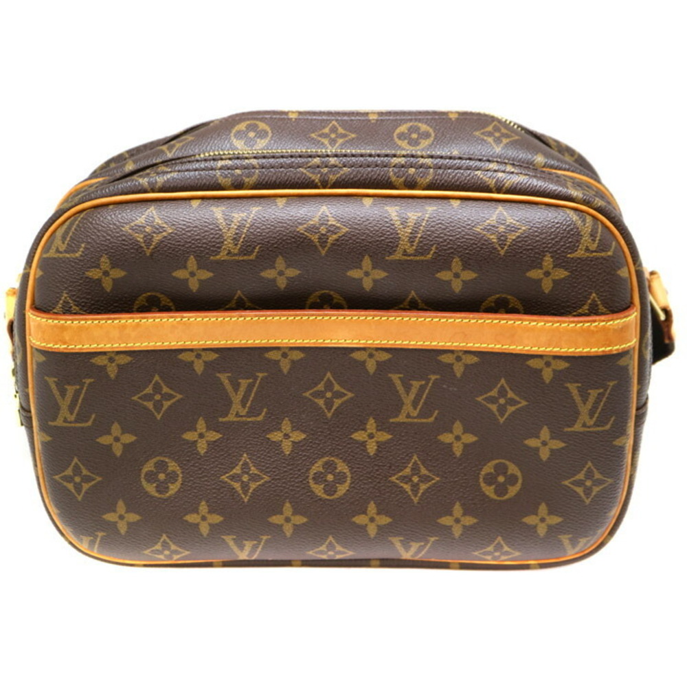 LOUIS VUITTON Reporter Shoulder Bag Monogram Canvas Brown